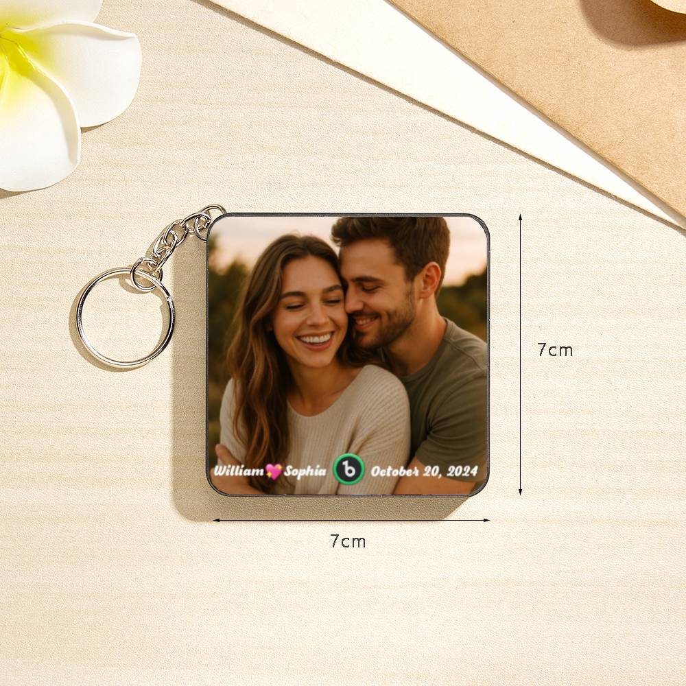 Personalized Mini Music Fridge Magnet Keychain With Name and Date Refrigerator Magnet Keyring Can Play Songs Anniversary Gifts