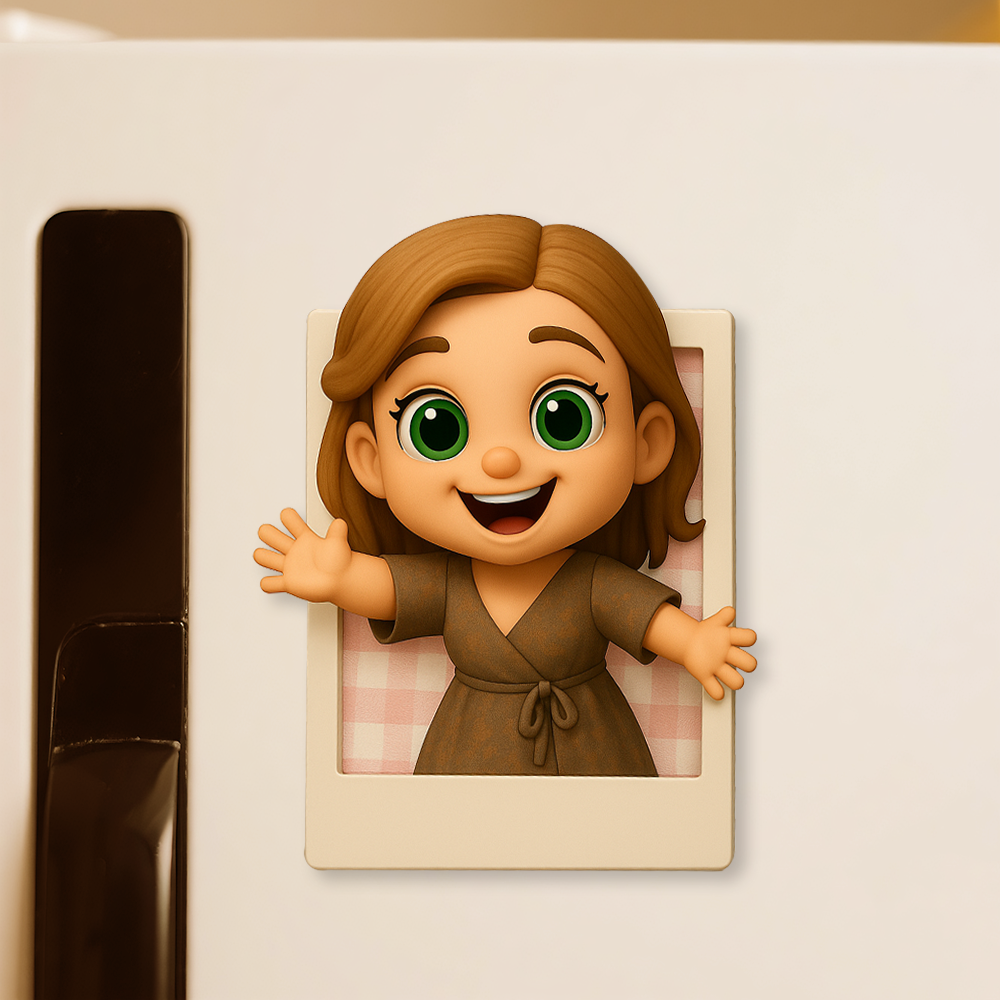 Photo to 3D Cartoon Fridge Magnet Personalized Character Magnet Fun Unique Gift for All Ages - Fridgebeats