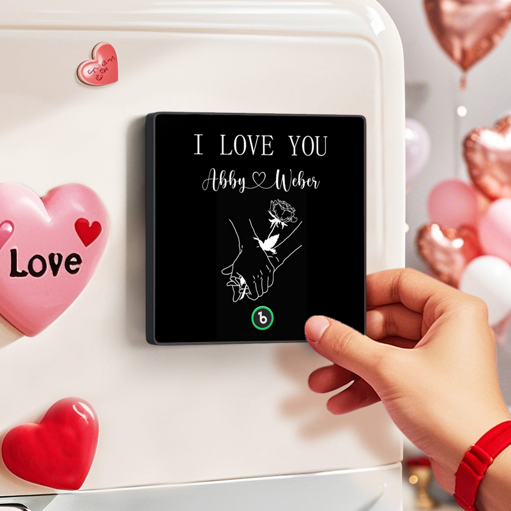 Personalized Song Fridge Magnet Custom I LOVE YOU Fridge Magnet With Music Valentine's Day Gift Anniversary Gift For Couple