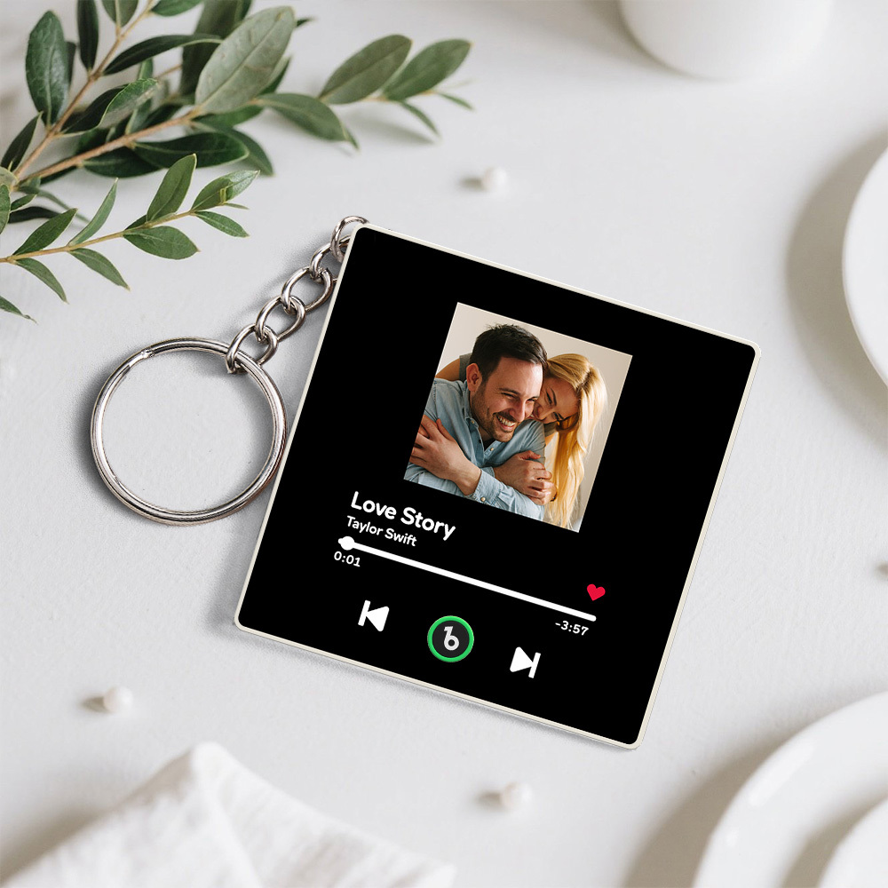 Personalized Photo Music Keychain Music Box That Plays Music Without Cell Phone Anniversary Gifts