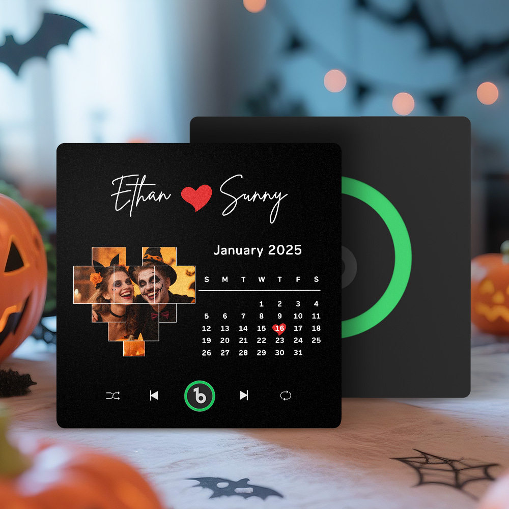 Custom Musical Fridge Magnets with Date Halloween Gifts for Lover