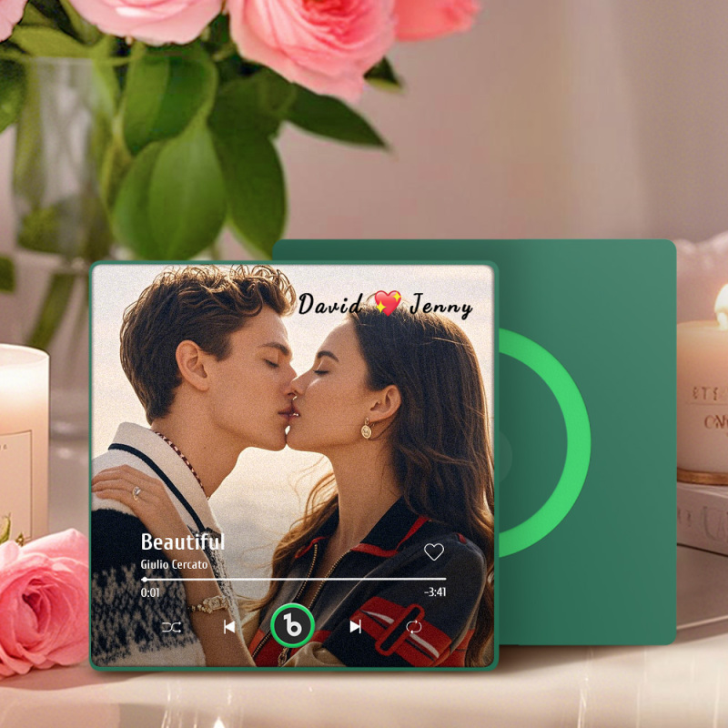 Custom Music Fridge Magnet Custom Colorful Frame Album Fridge Magnet Music Wall Photo Sticker Song Magnets That Can Play Music Valentine's Day Gifts