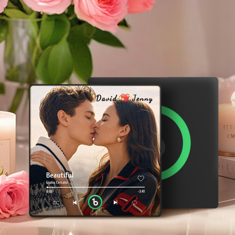 Custom Music Fridge Magnet Custom Colorful Frame Album Fridge Magnet Music Wall Photo Sticker Song Magnets That Can Play Music Valentine's Day Gifts