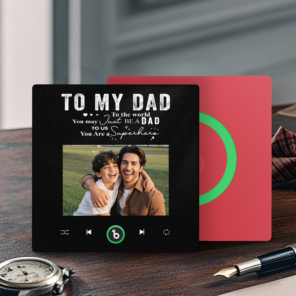 The Day You Became My Dad Personalized Photo Calendar Music Fridge Magnet Father's Day Gift