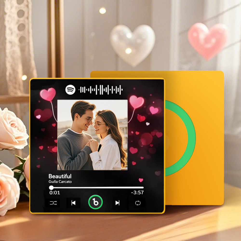 Customized Couple Photo Music Fridge Magnet Valentines Gift Personalized Refrigerator Magnets Gift For Her