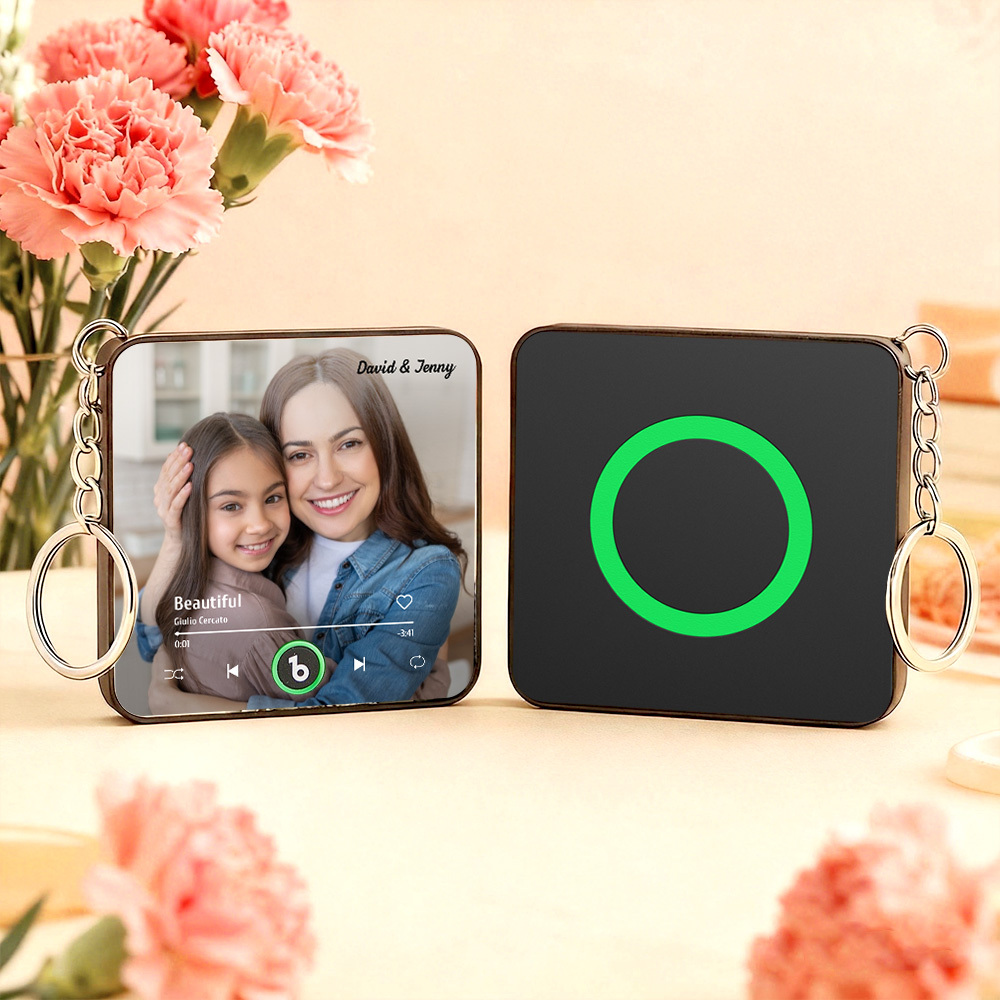 Custom Mini Music Fridge Magnet Keychain Custom Mini Album Fridge Magnet Keychain Music Wall Photo Sticker Song Magnets That Can Play Music Mother's Day Gift