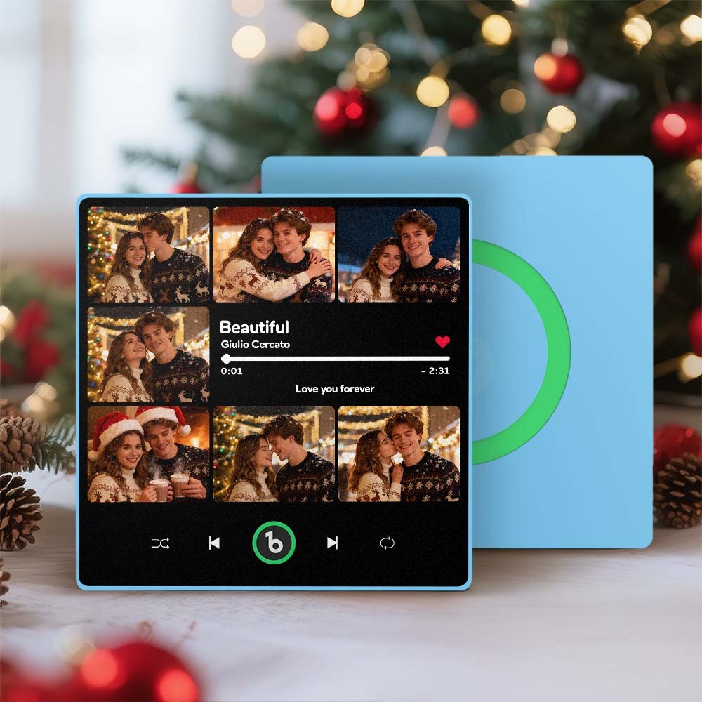 Custom Music & Multi Photo Fridge Magnet Personalized Photo Song Magnet That Can Play Music Christmas Gift for Couple