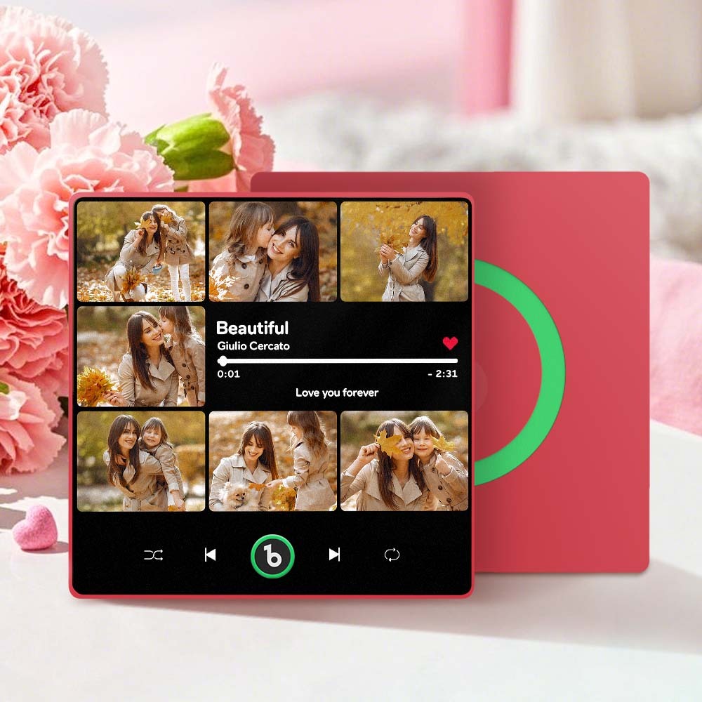 Custom Music Photo Fridge Magnet Collage Fridge Magnet Personalized Photo Song Magnet That Can Play Music Mother's Day Gift