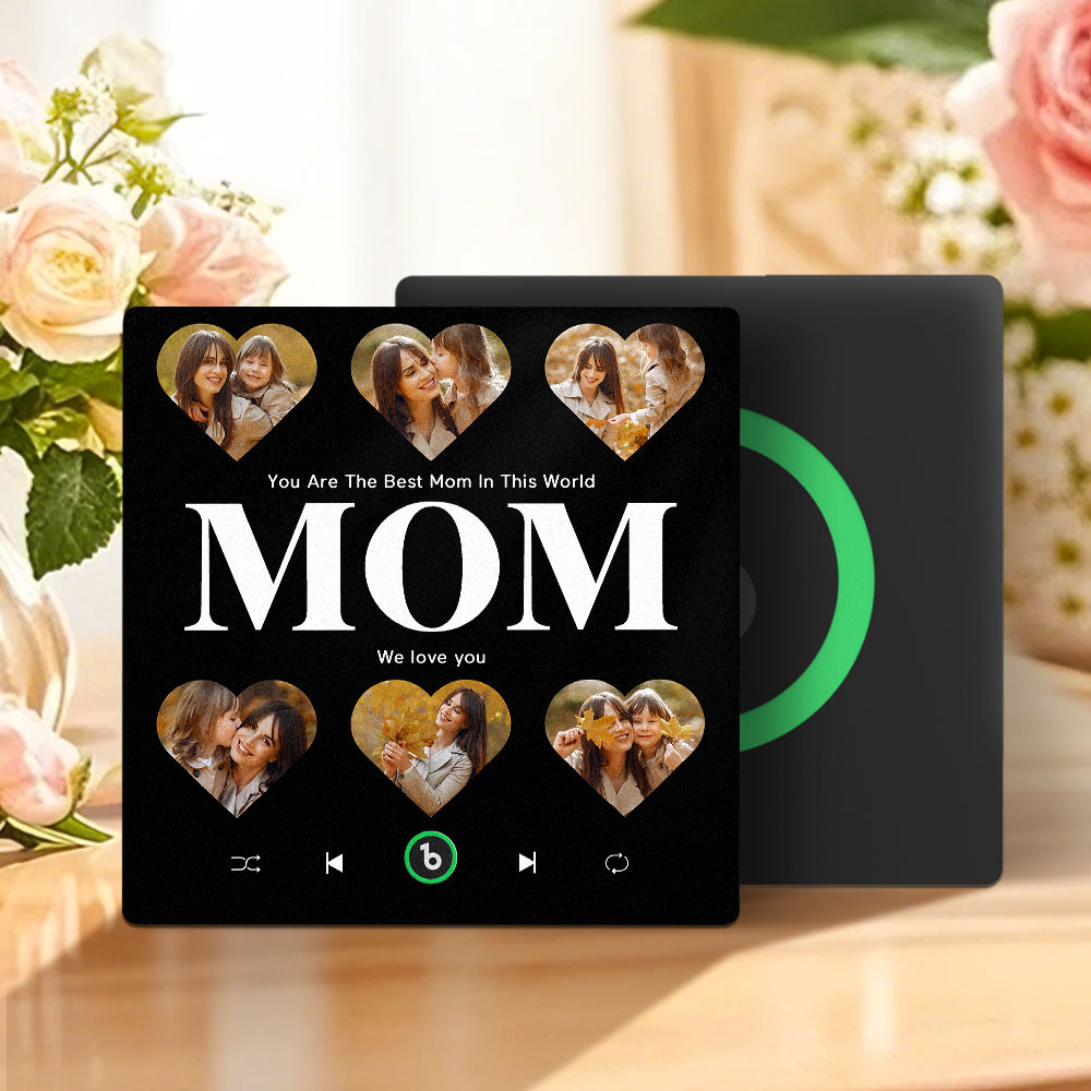 Custom Music & Multi Photo Fridge Magnet Personalized Fridge Magnet Mother's Day Gift