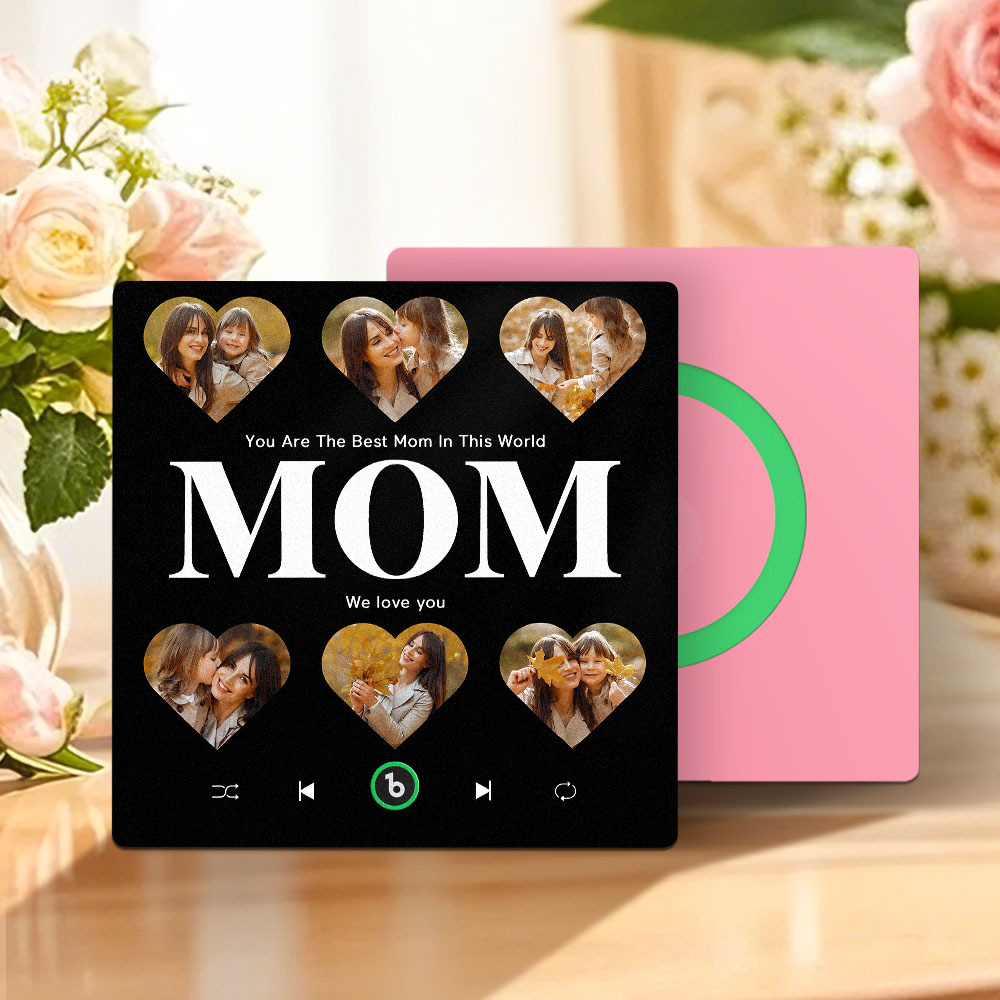 Custom Music & Multi Photo Fridge Magnet Personalized Fridge Magnet Mother's Day Gift