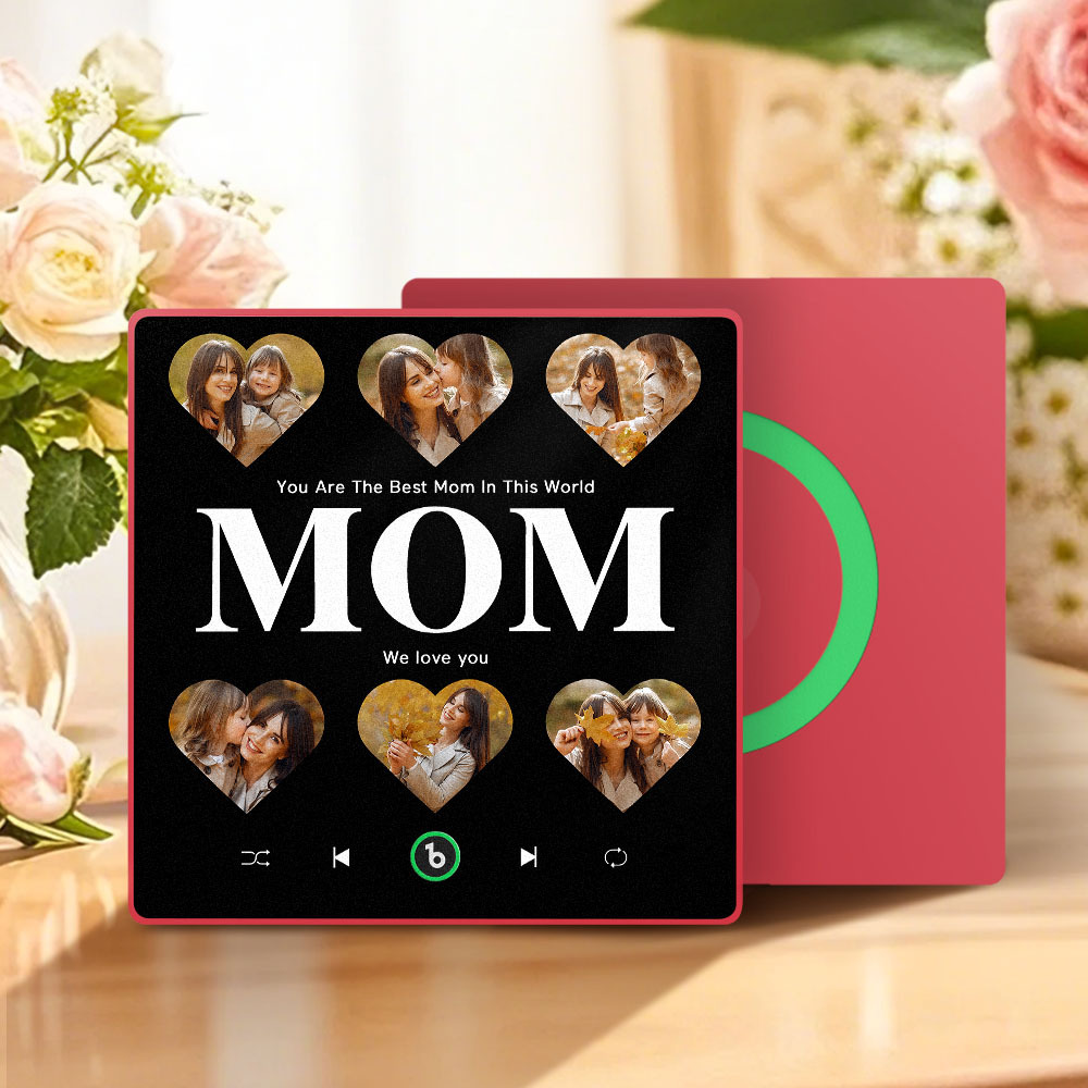 Custom Music & Multi Photo Fridge Magnet Personalized Fridge Magnet Mother's Day Gift