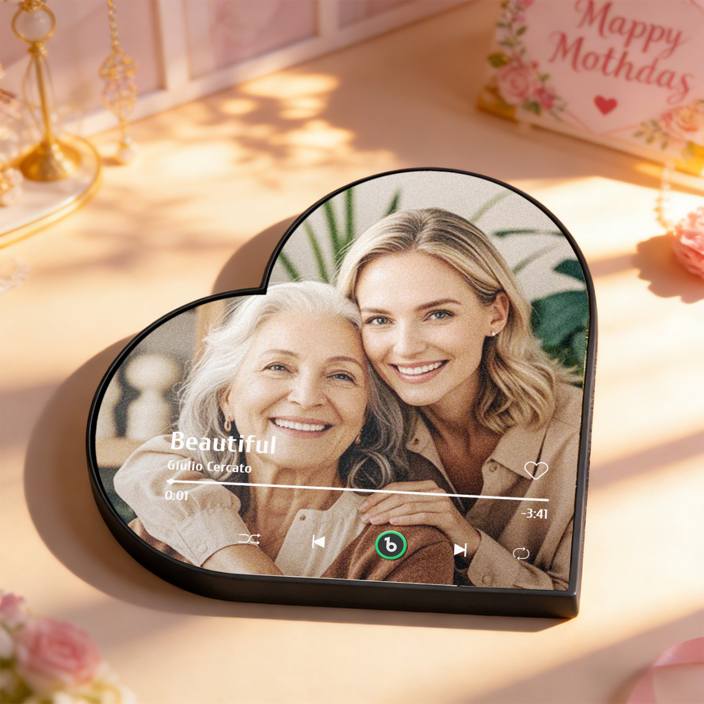 Custom Music Fridge Magnet Custom Heart Frame Album Fridge Magnet Music Wall Photo Sticker Mother's Day Gift