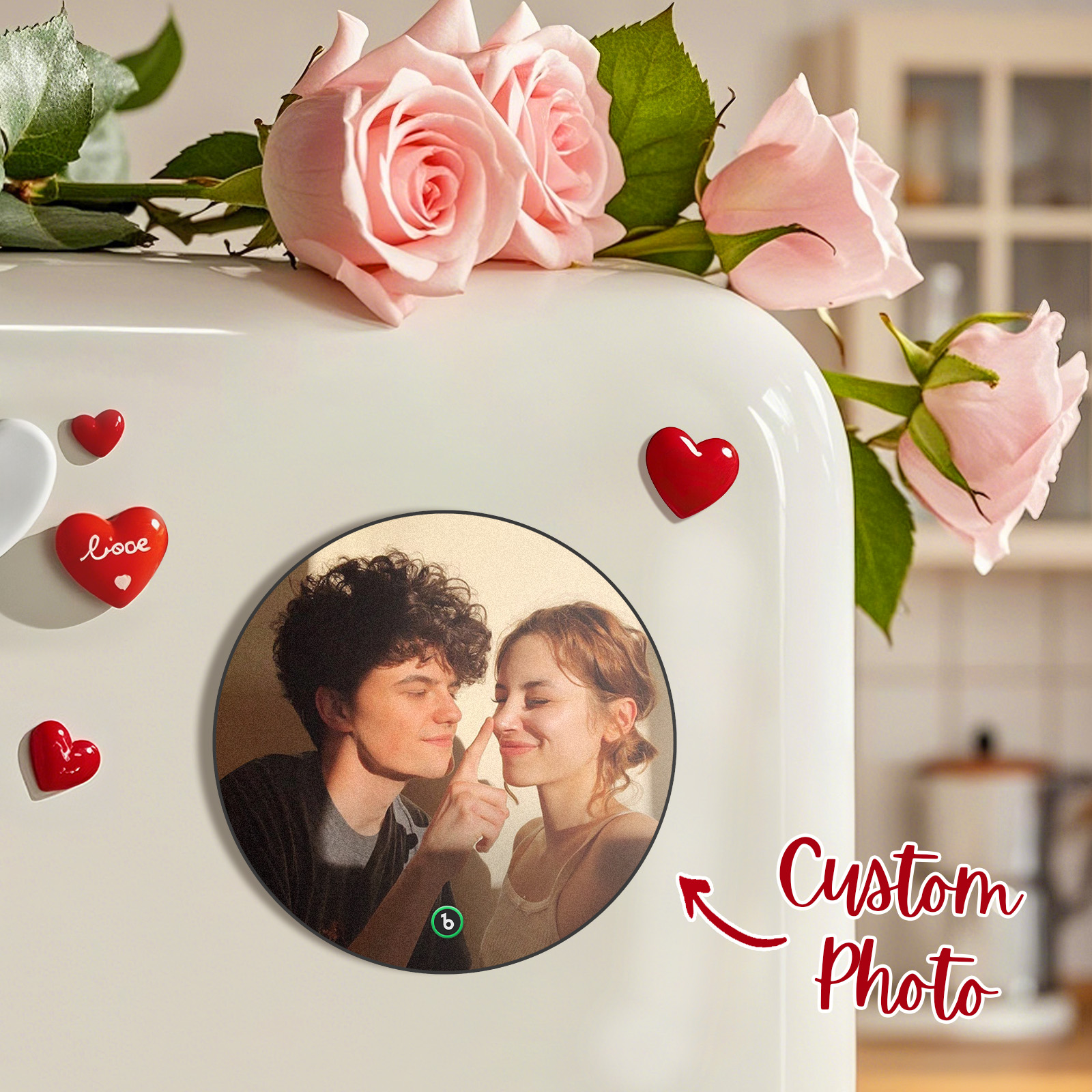 Custom Music Fridge Magnet Custom Heart Frame Album Fridge Magnet Music Wall Photo Sticker for Lover - Fridgebeats