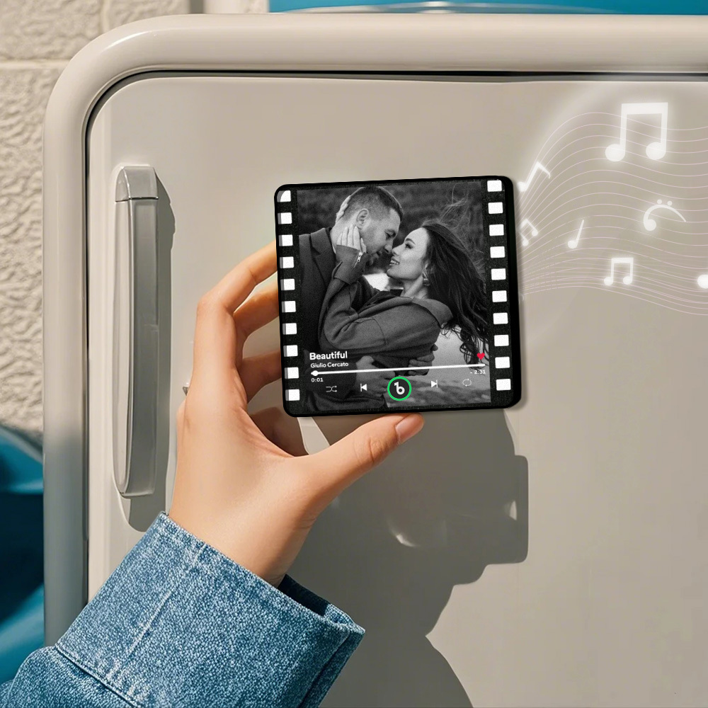 Custom Music Fridge Magnets Custom Music Fridge Magnet Colorful Frame Album Fridge Magnet Can Play Songs Gift for Couple