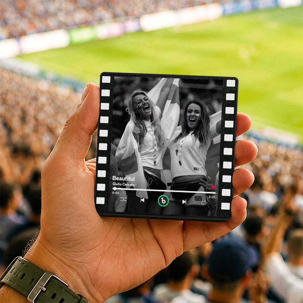 Global Football Festival Personalized Music Fridge Magnet Colorful Frame New 4.0 Upgrade Album Fridge Magnet Can Play Songs Gift for Couple Can Upload Your Music