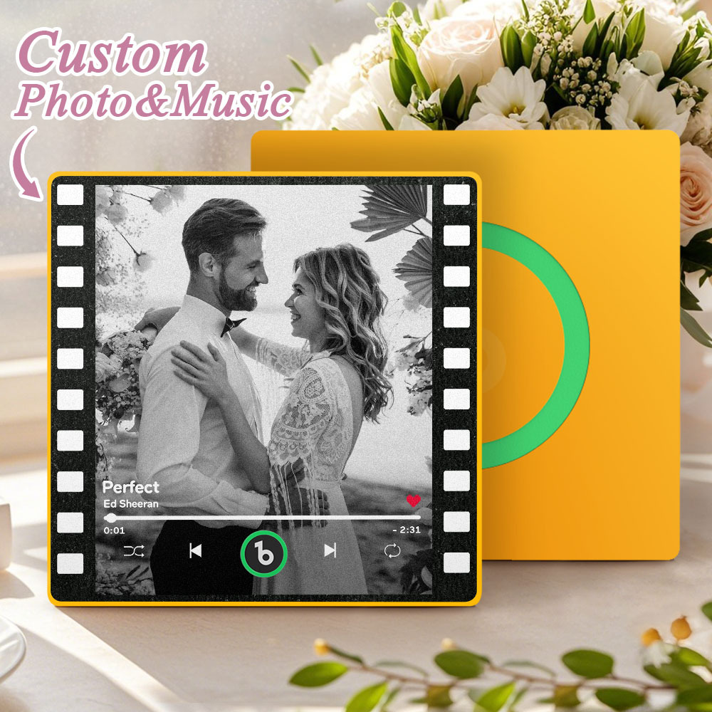 Custom Music Fridge Magnets Vintage Movie Colorful Frame Album Fridge Magnet Can Play Songs Wedding Gift for Couples