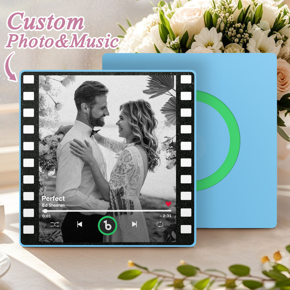 Custom Music Fridge Magnets Vintage Movie Colorful Frame Album Fridge Magnet Can Play Songs Wedding Gift for Couples