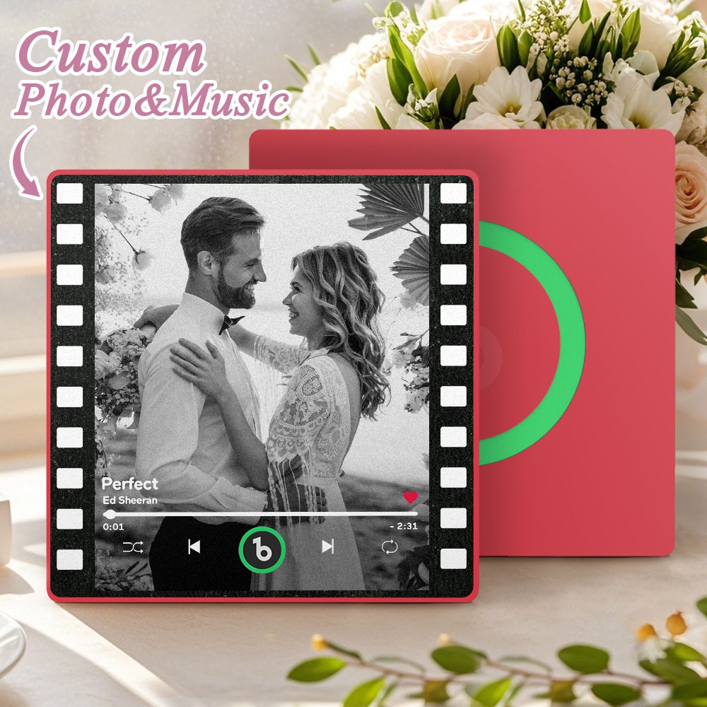 Custom Music Fridge Magnets Vintage Movie Colorful Frame Album Fridge Magnet Can Play Songs Wedding Gift for Couples