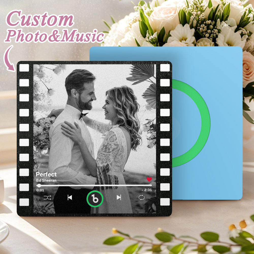 Custom Music Fridge Magnets Vintage Movie Colorful Frame Album Fridge Magnet Can Play Songs Wedding Gift for Couples