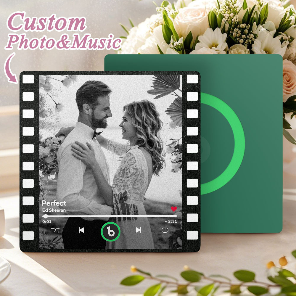 Custom Music Fridge Magnets Vintage Movie Colorful Frame Album Fridge Magnet Can Play Songs Wedding Gift for Couples
