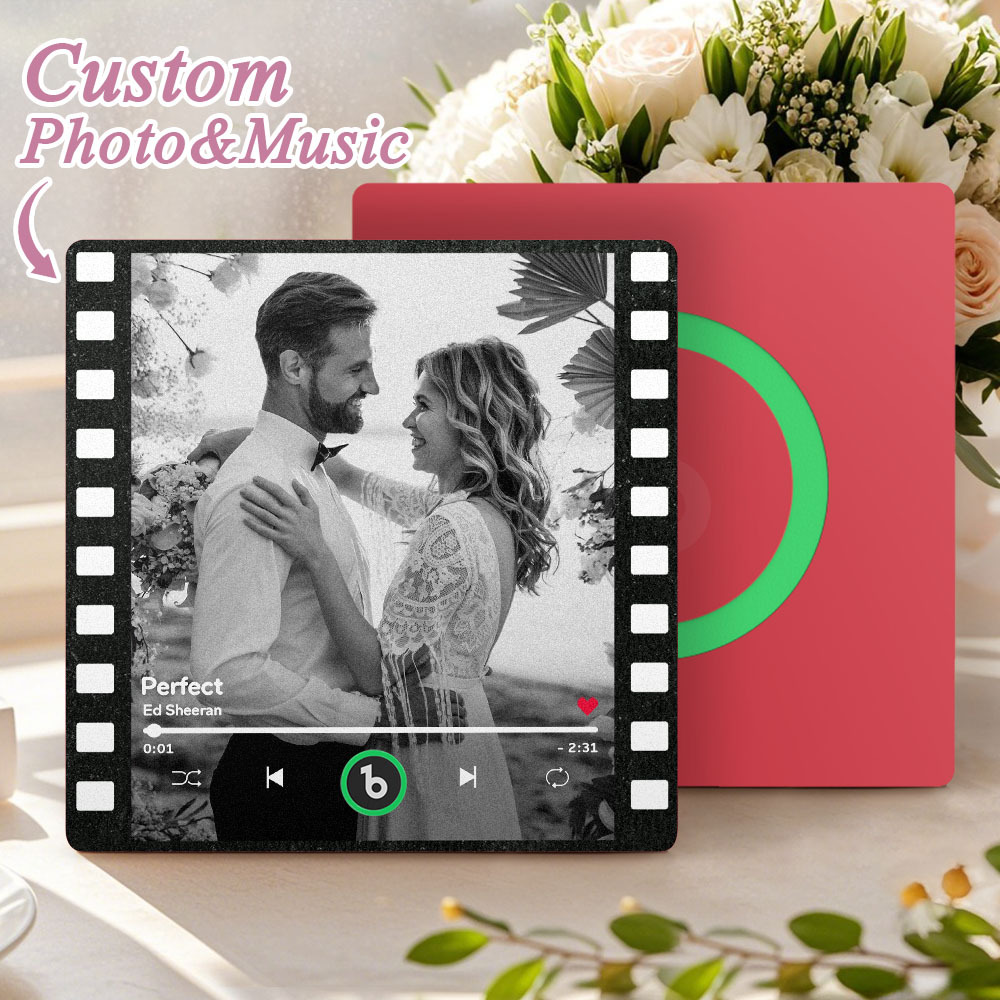 Custom Music Fridge Magnets Vintage Movie Colorful Frame Album Fridge Magnet Can Play Songs Wedding Gift for Couples