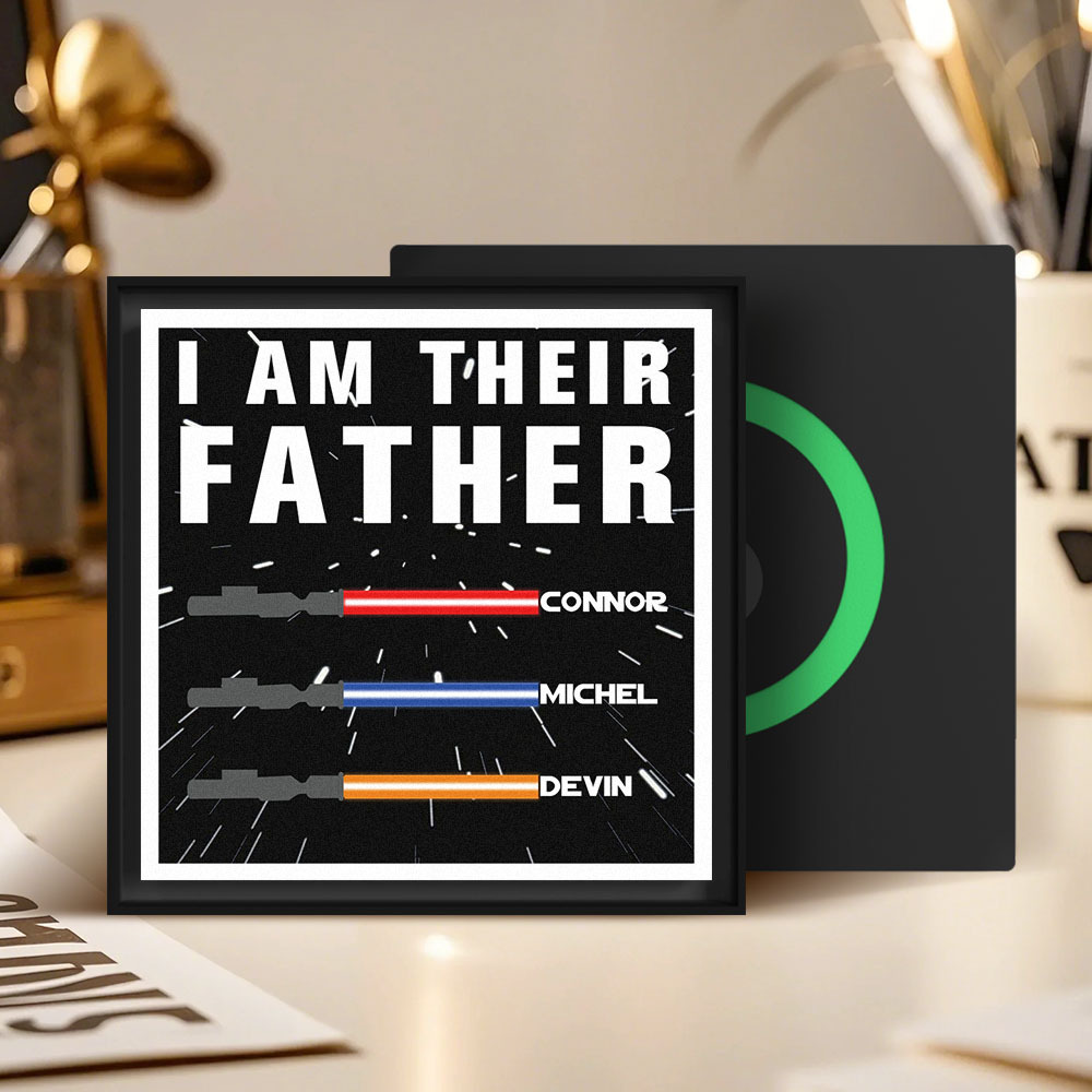 Personalized I AM THEIR FATHER Light Saber Music Fridge Magnet Gift for Father