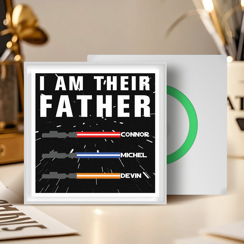 Personalized I AM THEIR FATHER Light Saber Music Fridge Magnet Gift for Father