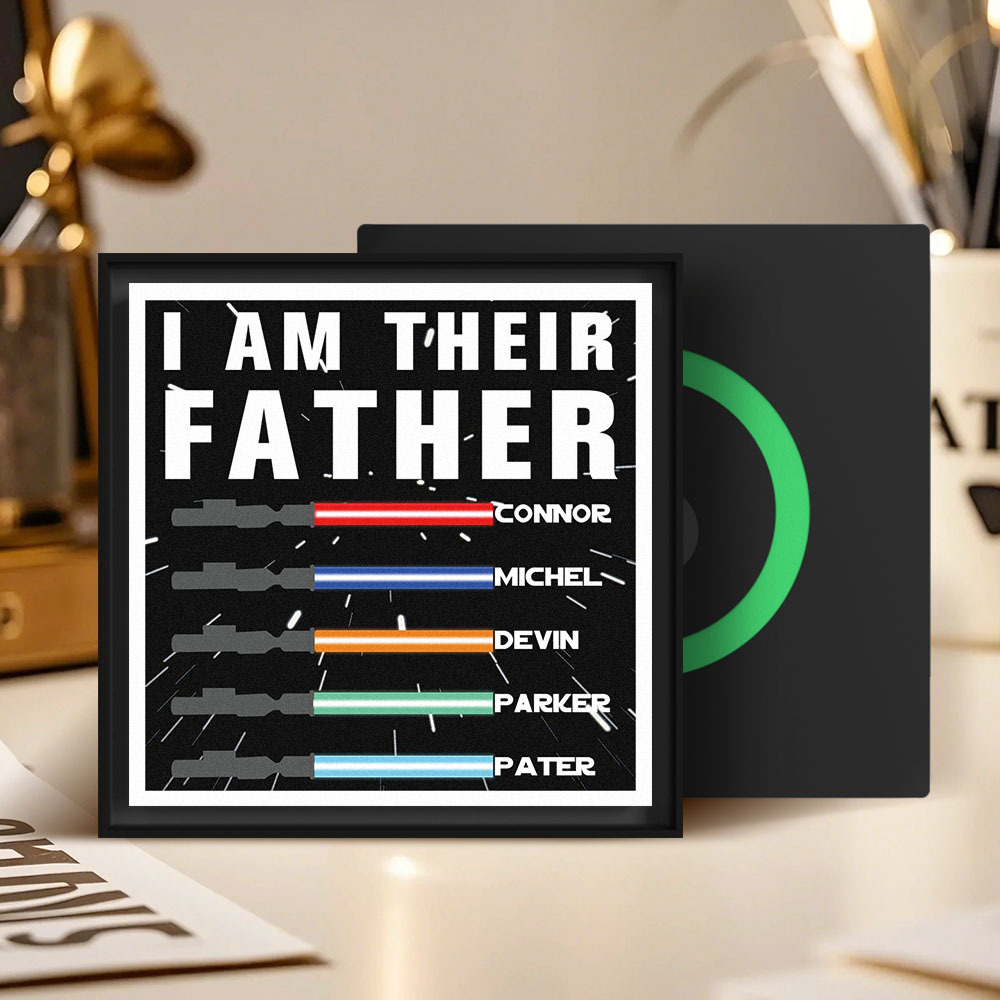 Personalized I AM THEIR FATHER Light Saber Music Fridge Magnet Gift for Father