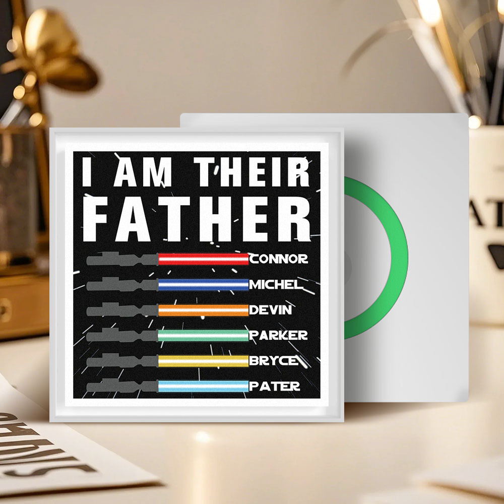 Personalized I AM THEIR FATHER Light Saber Music Fridge Magnet Gift for Father