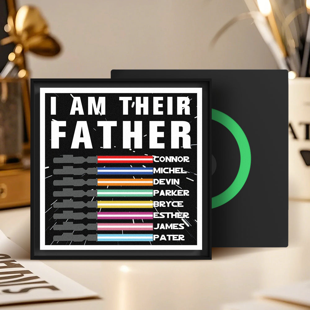 Personalized I AM THEIR FATHER Light Saber Music Fridge Magnet Gift for Father