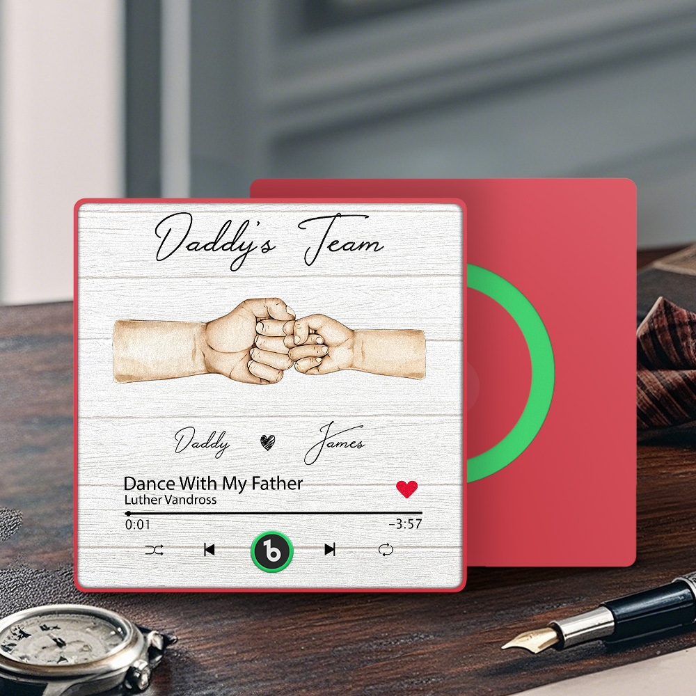 Custom Daddy Team Music Fridge Magnet Gift for Father