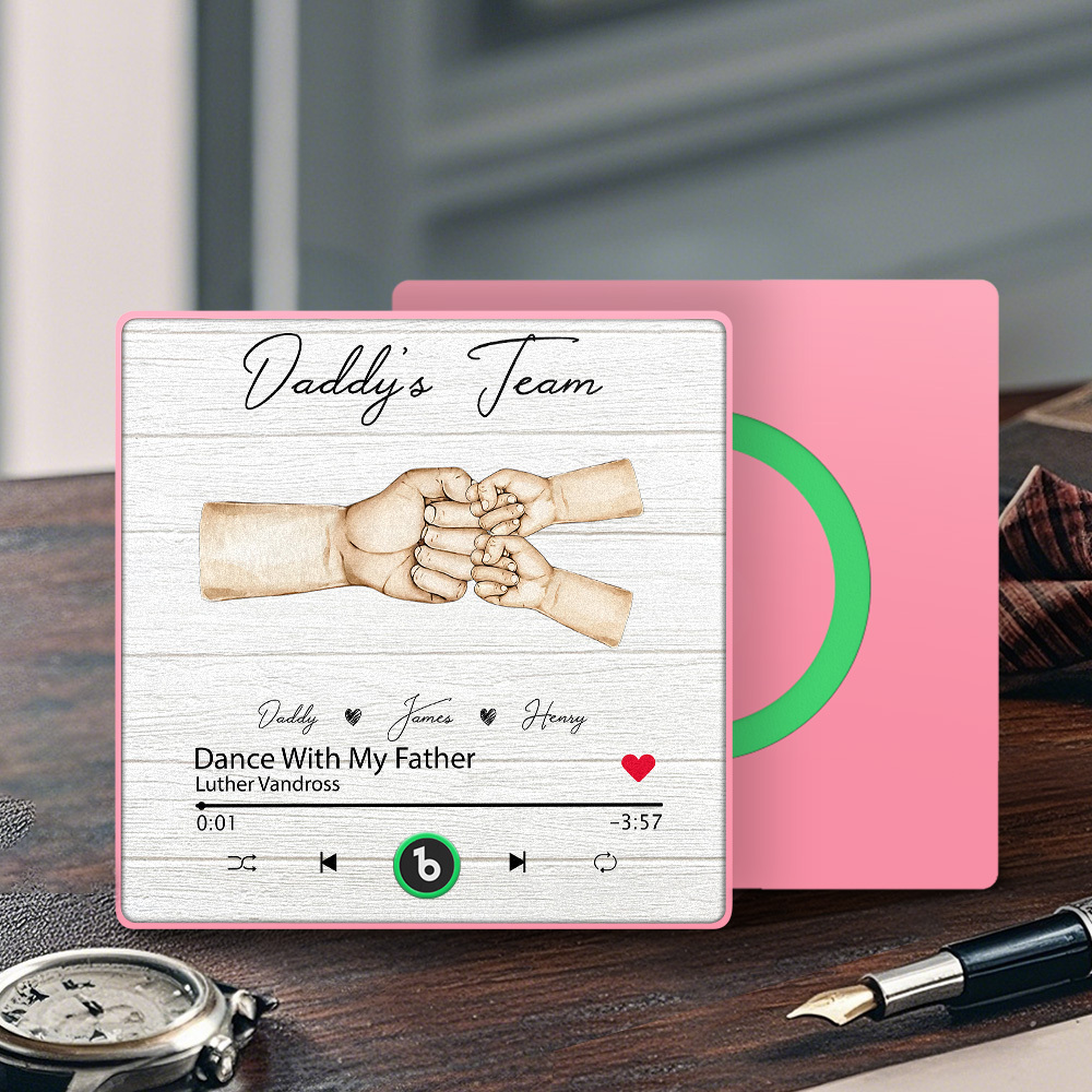 Custom Daddy Team Music Fridge Magnet Gift for Father