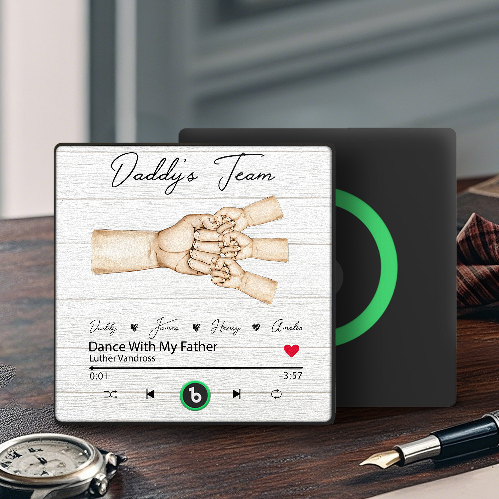 Custom Daddy Team Music Fridge Magnet Gift for Father