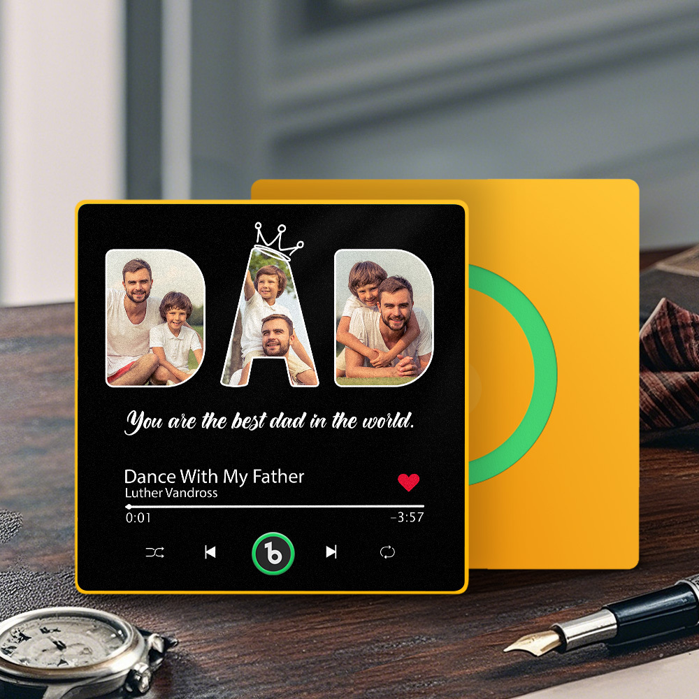 Custom Dad Music Fridge Magnet Gift for Father