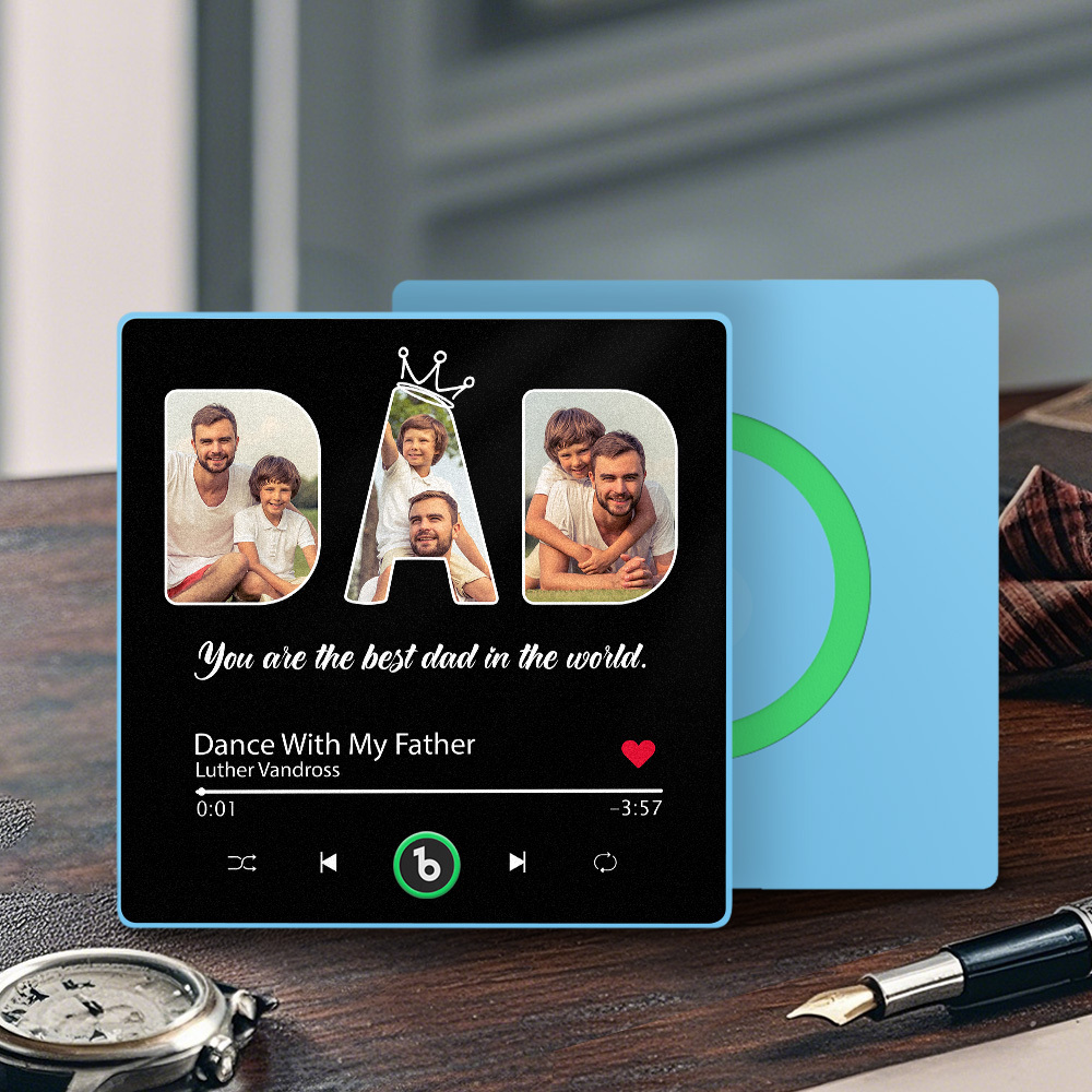 Custom Dad Music Fridge Magnet Gift for Father