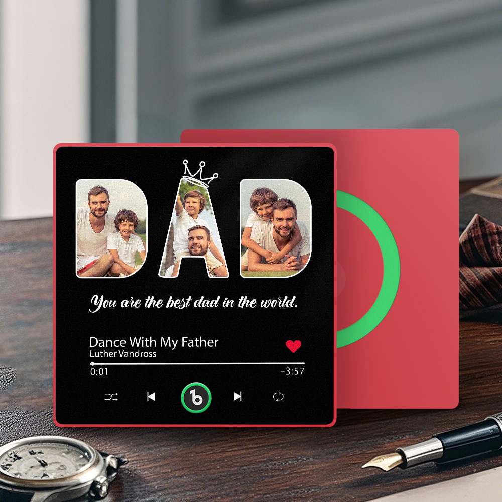 Custom Dad Music Fridge Magnet Gift for Father