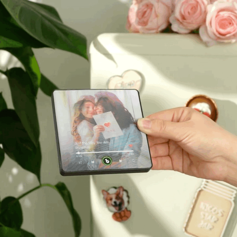 Custom Lenticular Flip Music Fridge Magnet Personalized 2 Photos in 1 Album Fridge Magnet for Couple