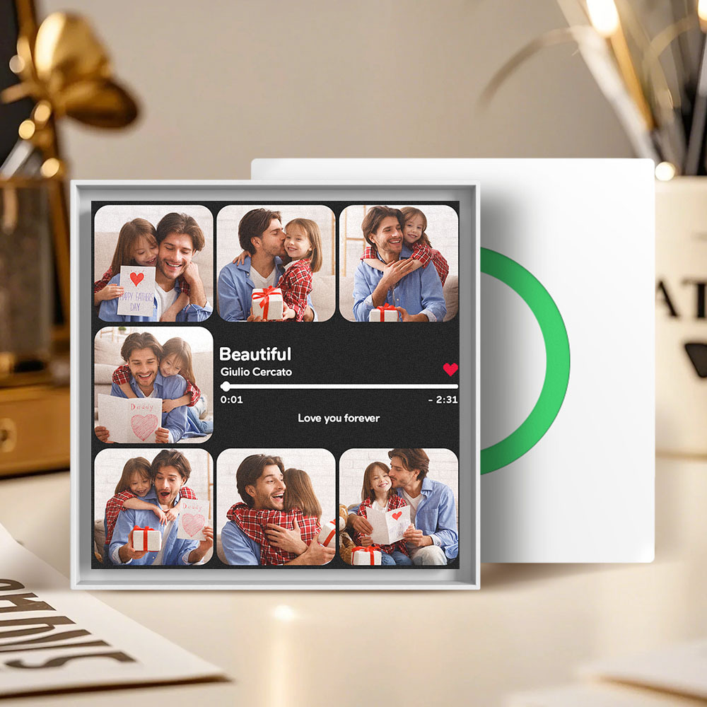 Custom Music Magnet For Fridge Personalized Multi Photo Fridge Magnet Can Customize 1-6 Frame Art and Songs Gifts for Couple