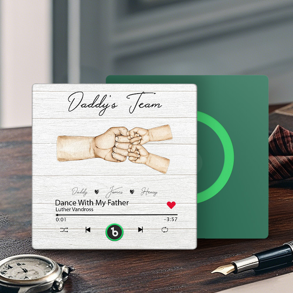 Custom Daddy Team Music Fridge Magnet Gift for Father