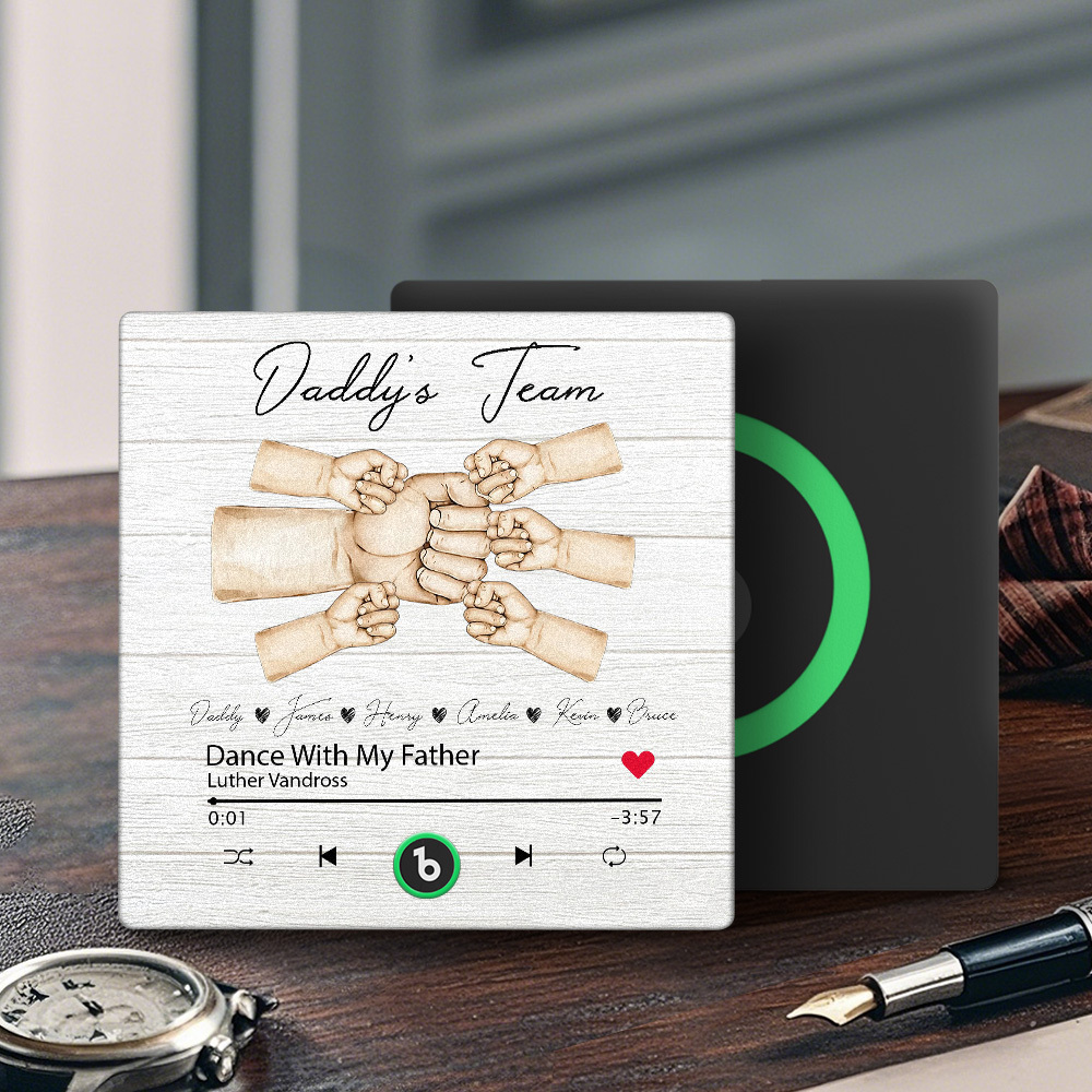 Custom Daddy Team Music Fridge Magnet Gift for Father