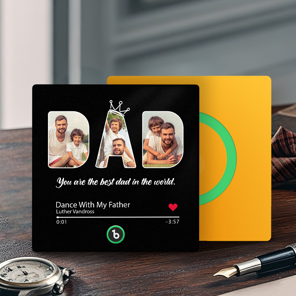 Custom Dad Music Fridge Magnet Gift for Father