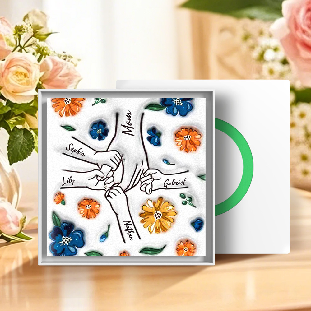 Custom Music Fridge Magnet Personalized 3D Inflated Effect Printed Fridge Magnet You Hold Our Hands Also Our Hearts Mother's Day Gift For Mom Grandma