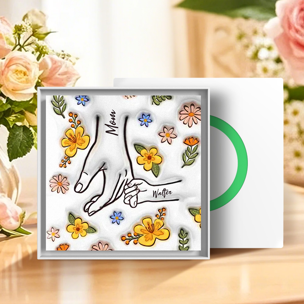 Custom Music Fridge Magnet Personalized 3D Inflated Effect Printed Fridge Magnet You Hold Our Hands Also Our Hearts Mother's Day Gift For Mom For Grandma