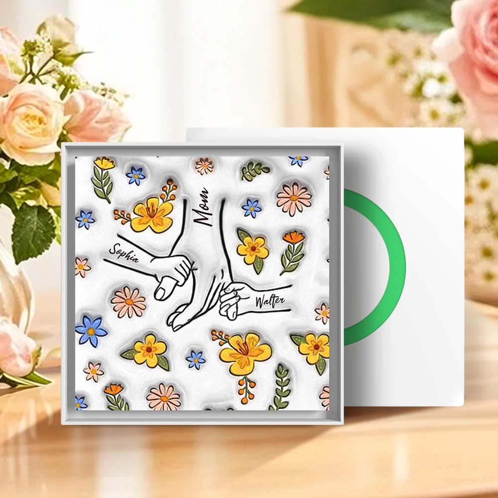 Custom Music Fridge Magnet Personalized 3D Inflated Effect Printed Fridge Magnet You Hold Our Hands Also Our Hearts Mother's Day Gift For Mom For Grandma