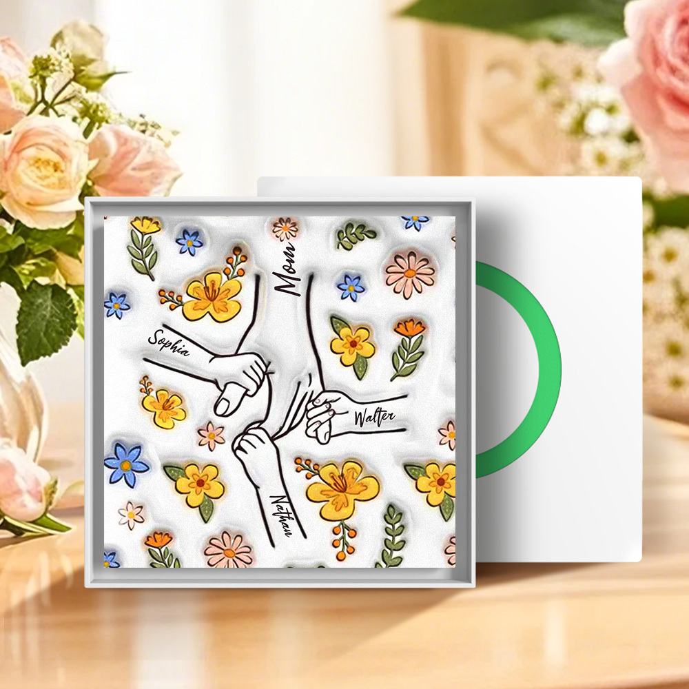 Custom Music Fridge Magnet Personalized 3D Inflated Effect Printed Fridge Magnet You Hold Our Hands Also Our Hearts Mother's Day Gift For Mom For Grandma