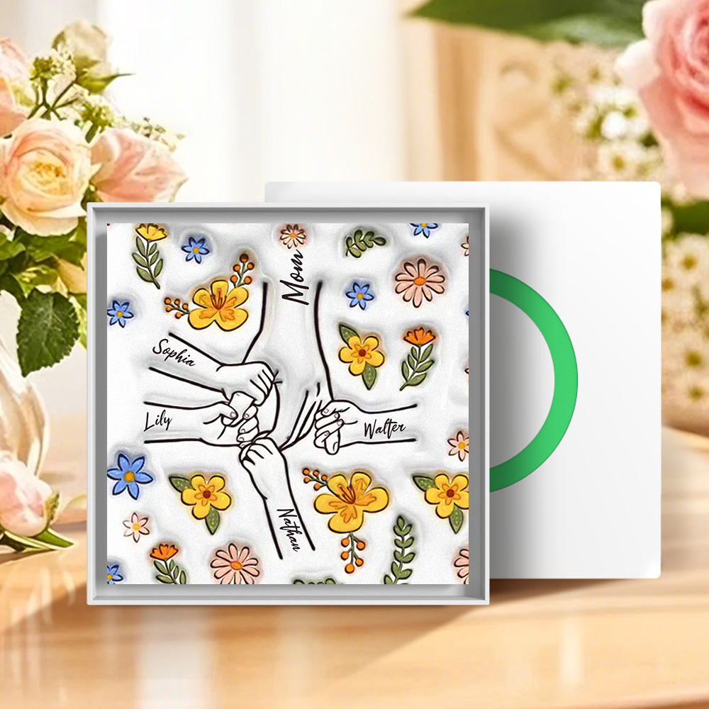 Custom Music Fridge Magnet Personalized 3D Inflated Effect Printed Fridge Magnet You Hold Our Hands Also Our Hearts Mother's Day Gift For Mom For Grandma