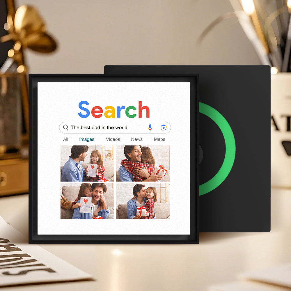 New 5.0 Upgrade Custom Music Fridge Magnet Personalized The Best Dad In The World Can Customize 1-6 Frame Art and Songs That Can Play Music Father's Day Gifts for Dad