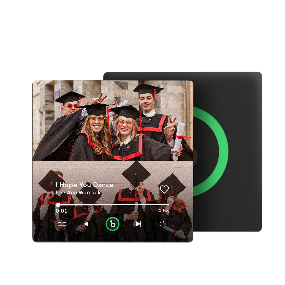 Custom Music & Photo Fridge Magnet Supports Bluetooth Connectivity Personalized 2 Photo Graduation Gift for Graduate Singing Refrigerator Magnet for Best Friend