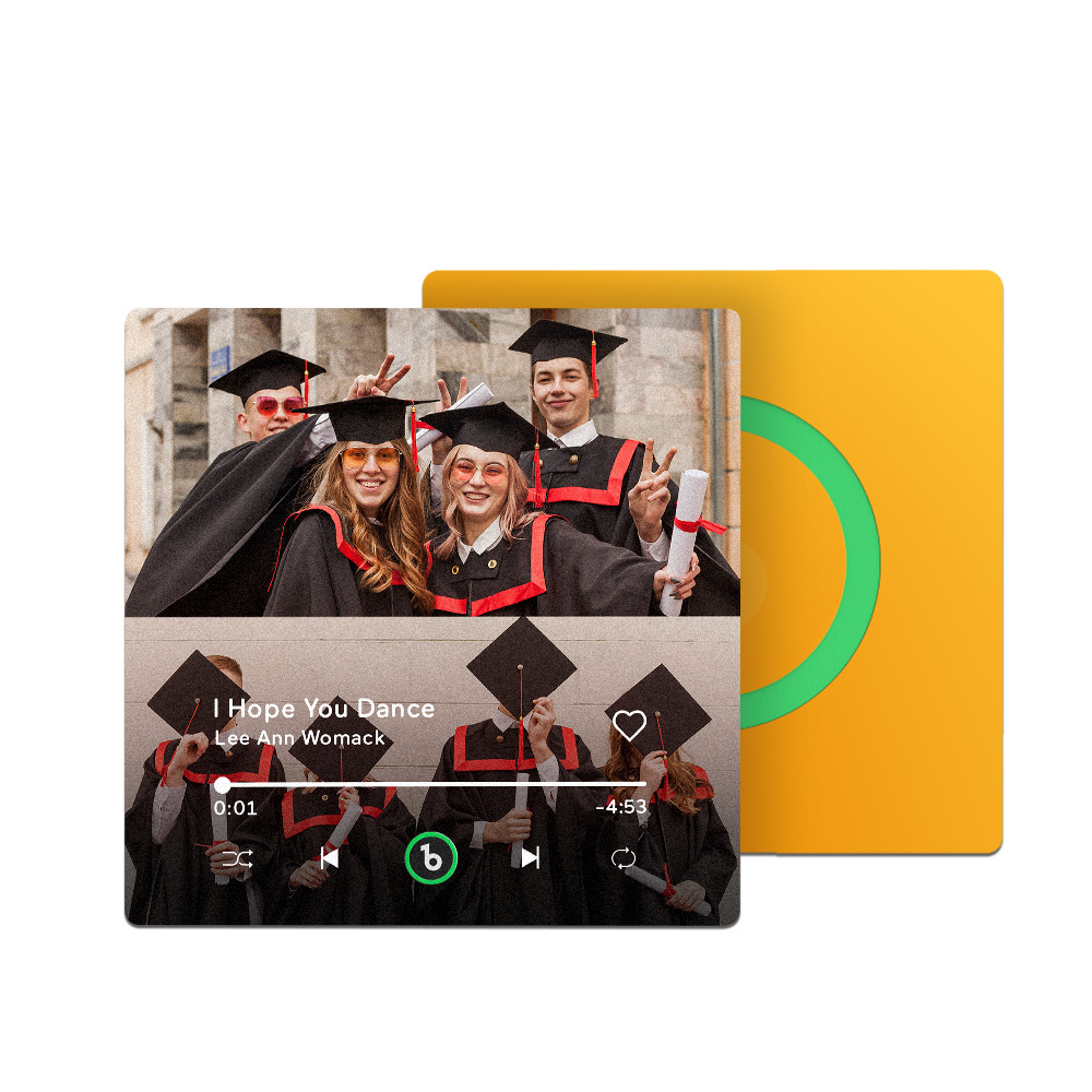 Custom Music & Photo Fridge Magnet Supports Bluetooth Connectivity Personalized 2 Photo Graduation Gift for Graduate Singing Refrigerator Magnet for Best Friend