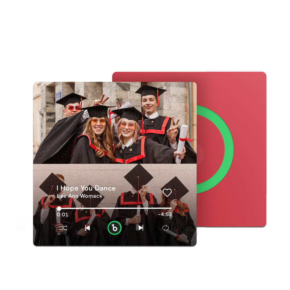 Custom Music & Photo Fridge Magnet Supports Bluetooth Connectivity Personalized 2 Photo Graduation Gift for Graduate Singing Refrigerator Magnet for Best Friend